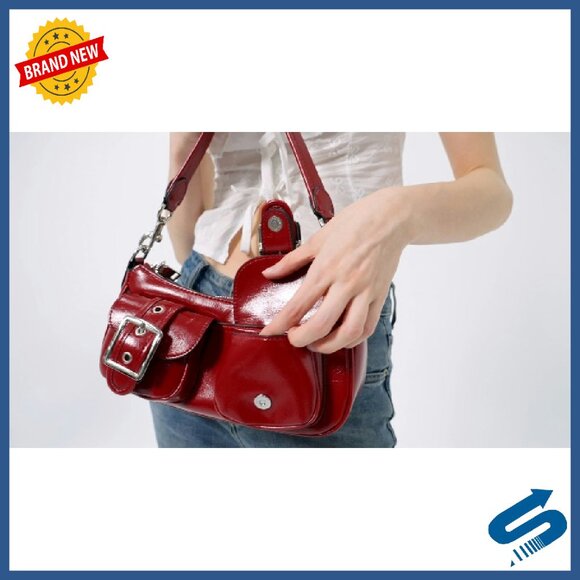 Faux Leather Shoulder Bag Crossbody Purse with Pockets Daily Use - Picture 8 of 8